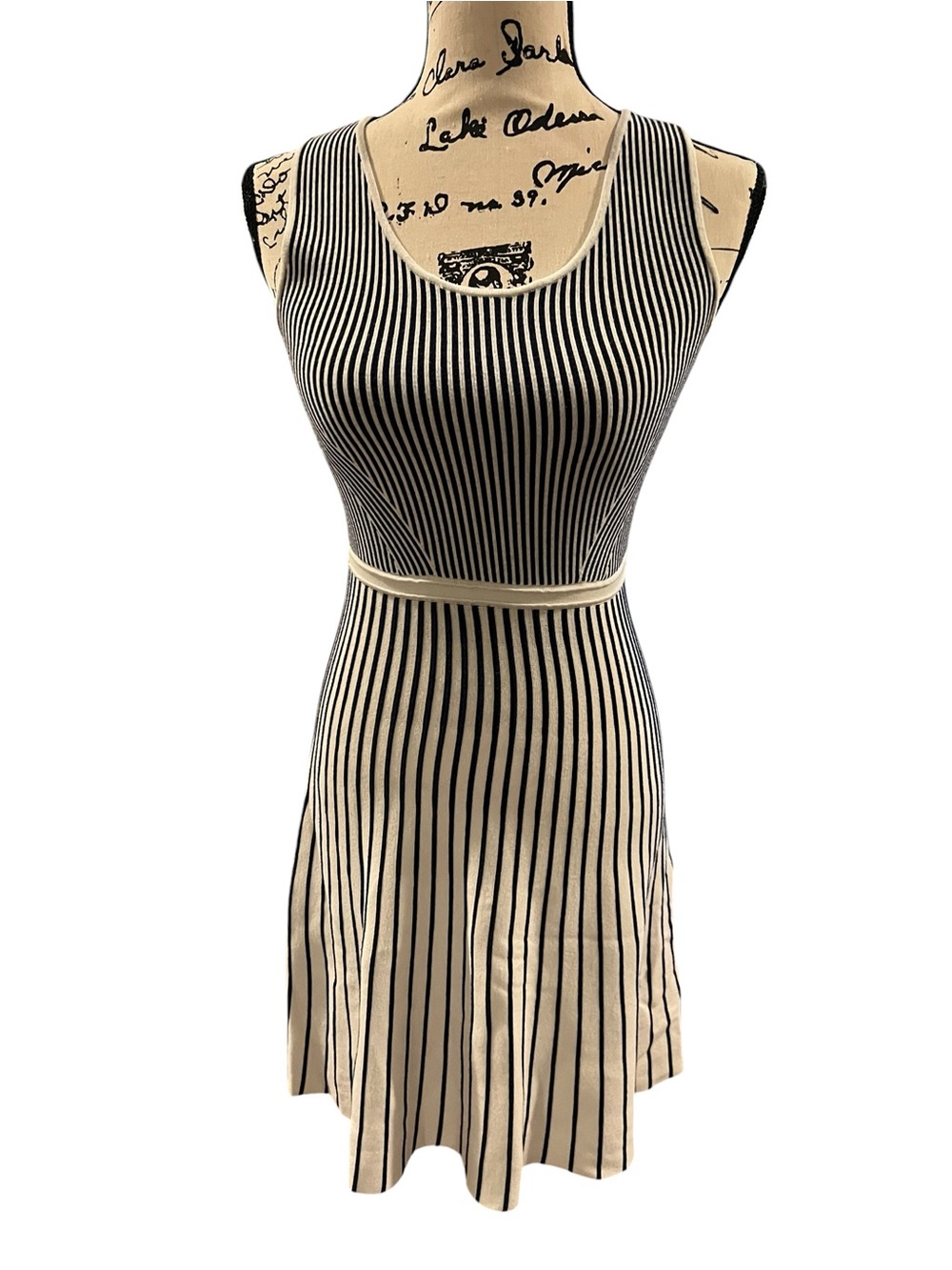 Banana Republic Stripe Heavy Rib Knit Fit & Flare Sweater Dress XXS